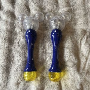 Disney Parks 14" Mickey Mouse Sorcerer’s Bubble Light Up Wand Lot of 2